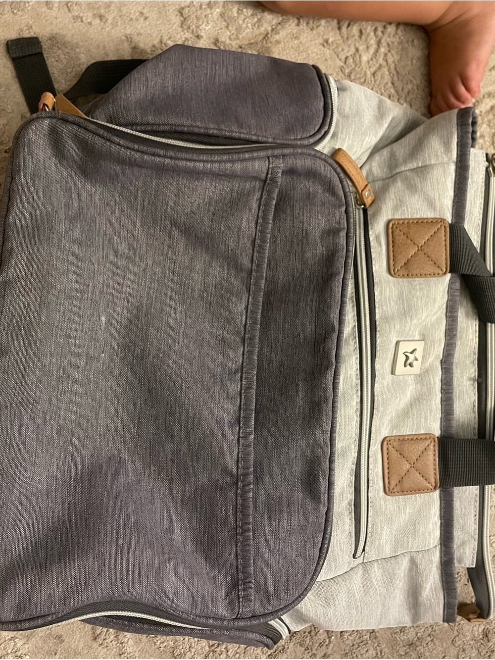 Stylish Gray and Light Gray Men's Backpack - Casual Everyday Bag